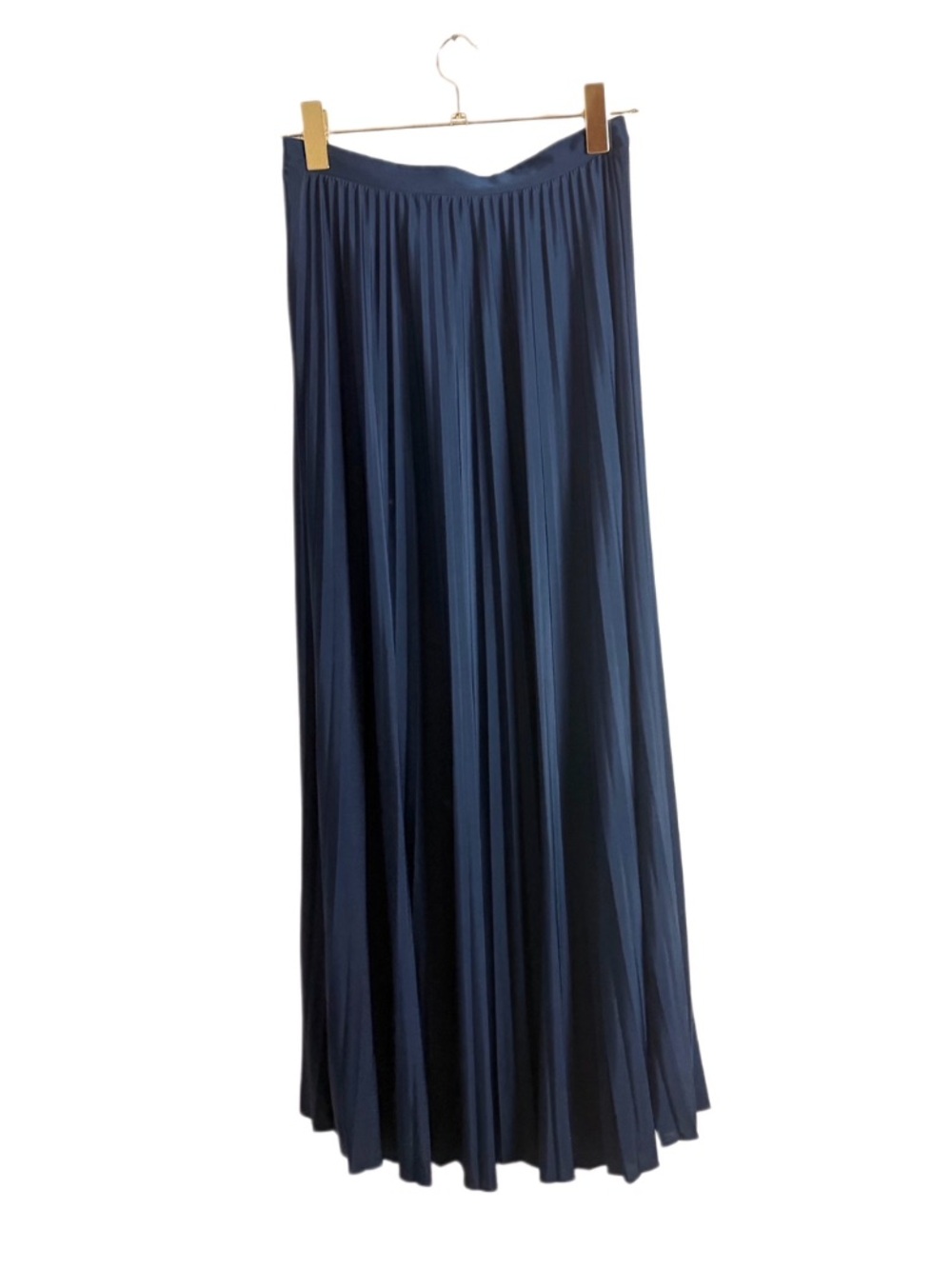 NWT Massimo Dutti Navy Blue Pleated Maxi Skirt Size S - Picture 5 of 5